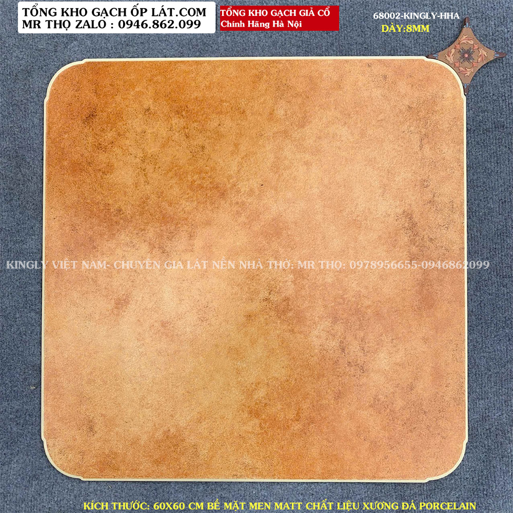 Gạch giả cổ lát nền nhân rời 60x60 68002